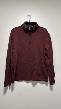 Lachlan Mens Maroon English Quarter-Zip Pullover Sweater Size L